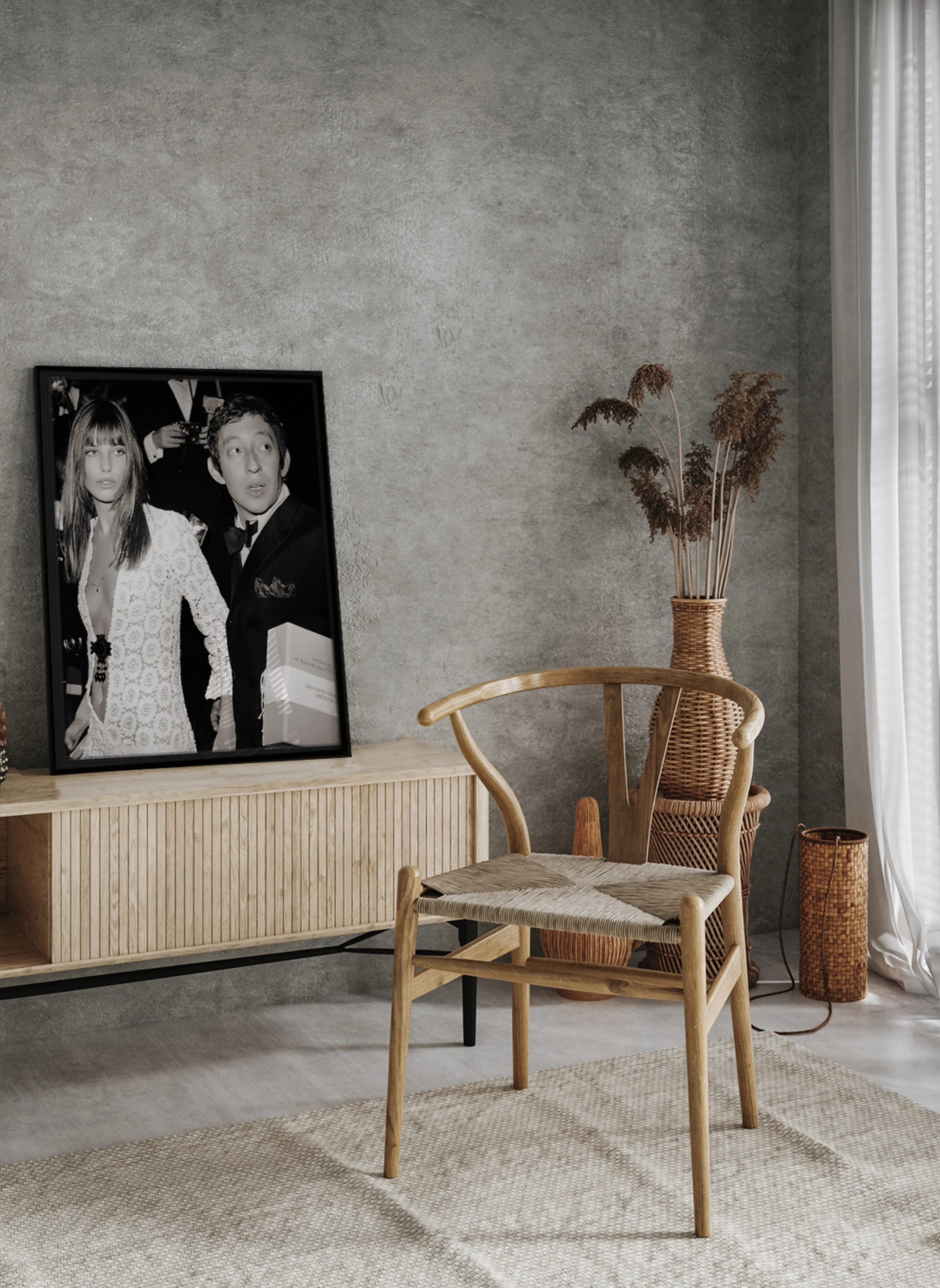 JACOB BADEN Wandbild SERGE GAINSBOURG & JANE BIRKIN mit Rahmen