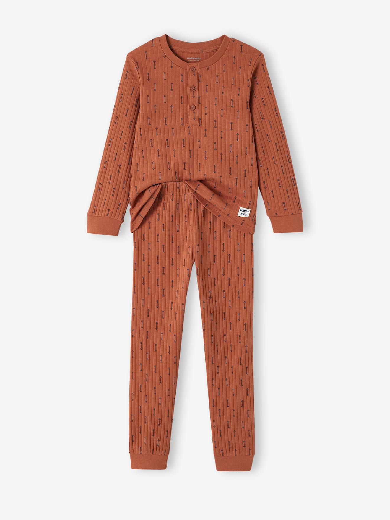 Pijama de malha canelada 
