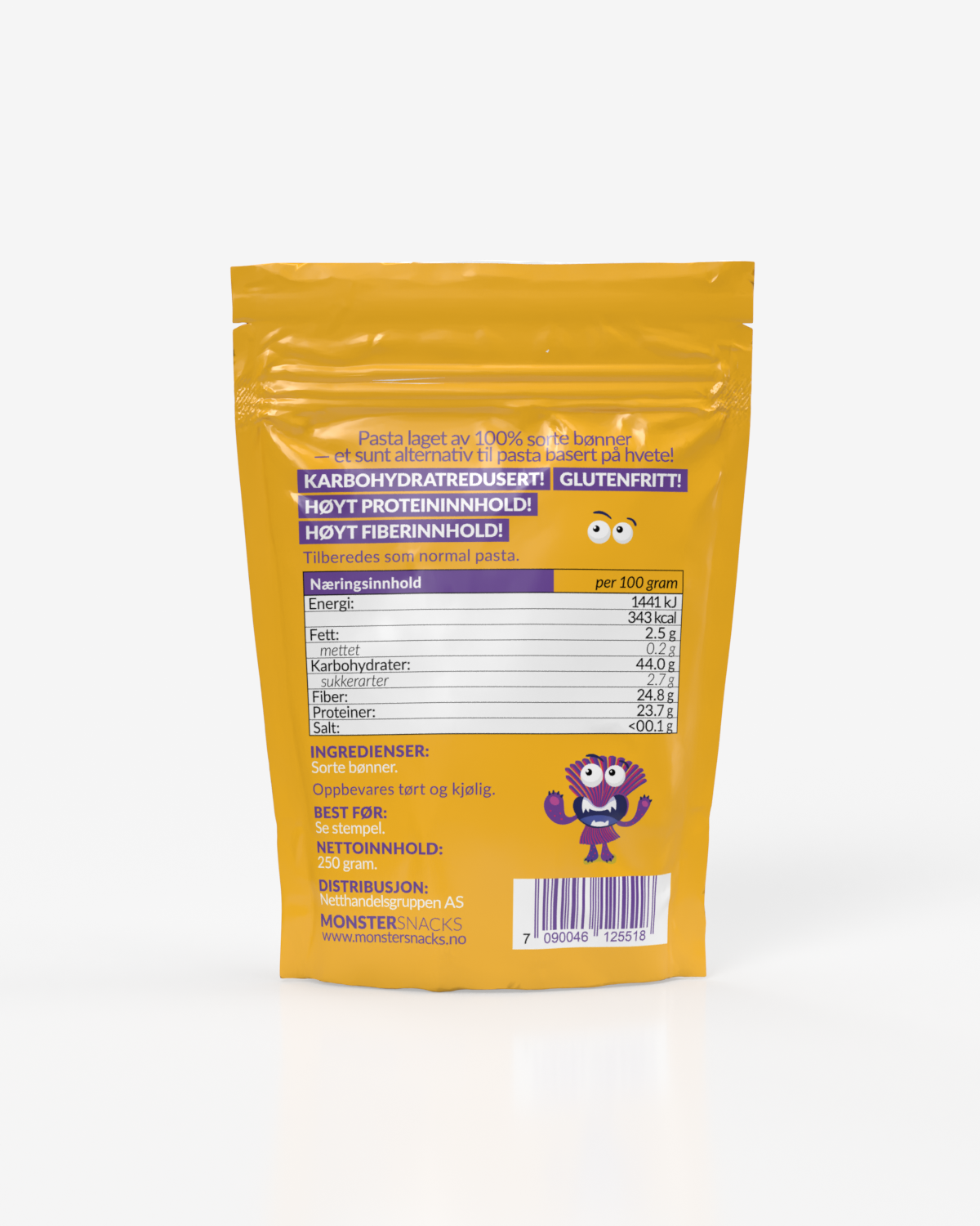 Monster Bønnepasta 3x250g - TREPAKNING - DATODEAL