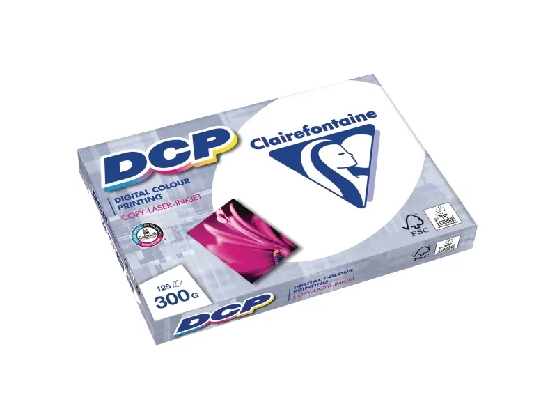 Papir til farveprint, Clairefontaine DCP, A4, 3801, 300g, hvid - (125 ark)