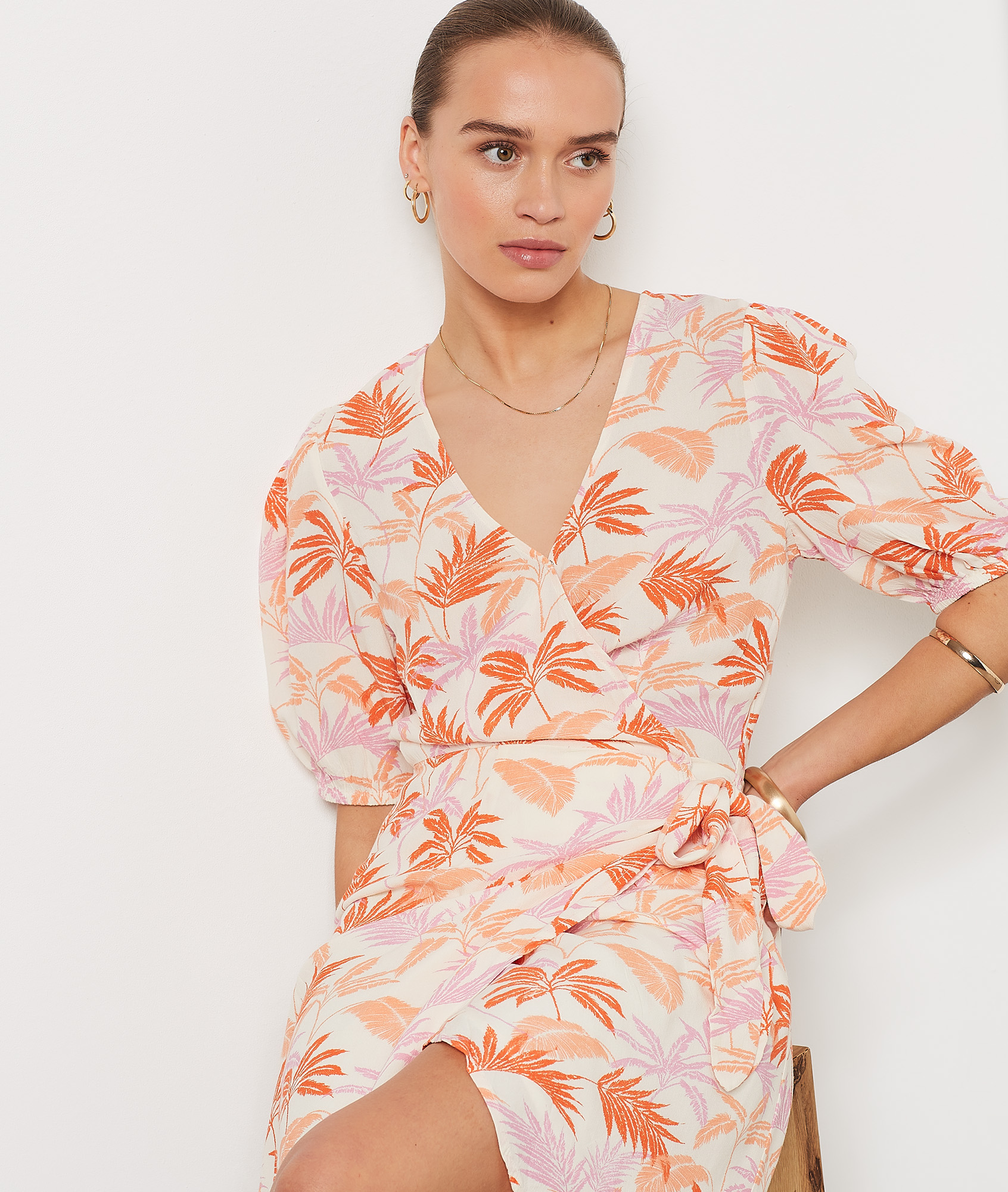 Robe portefeuille imprimée
