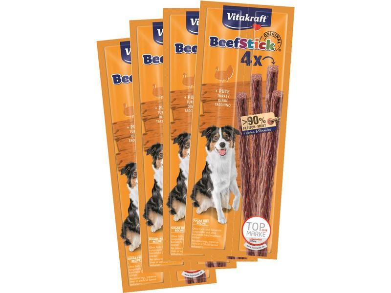 Vitakraft Leckerli Beef-Stick Pute, 4 x 4 Stk. Die Belohnung für zwischendurch
