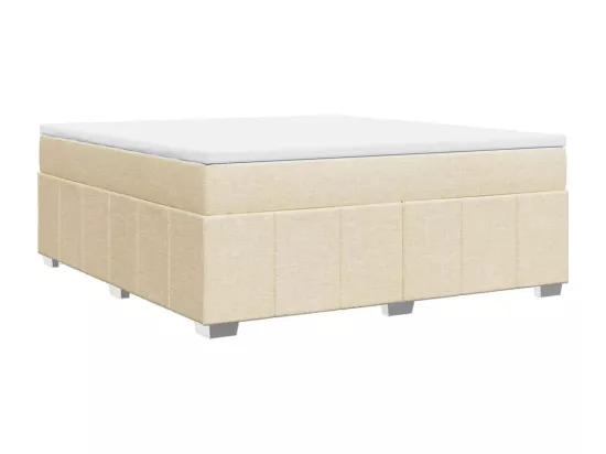 Sommier à lattes de lit avec matelas Crème 180x200 cm Tissu
