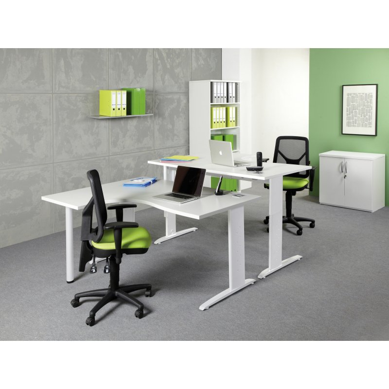 Bureau compact Excellens Métal Plus piètement L fixe ou réglable au montage