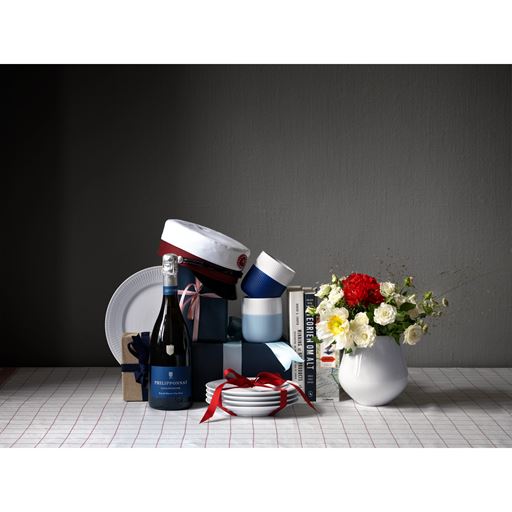 Royal Copenhagen Riflet Contrast Krus, Dueblå, 33 cl