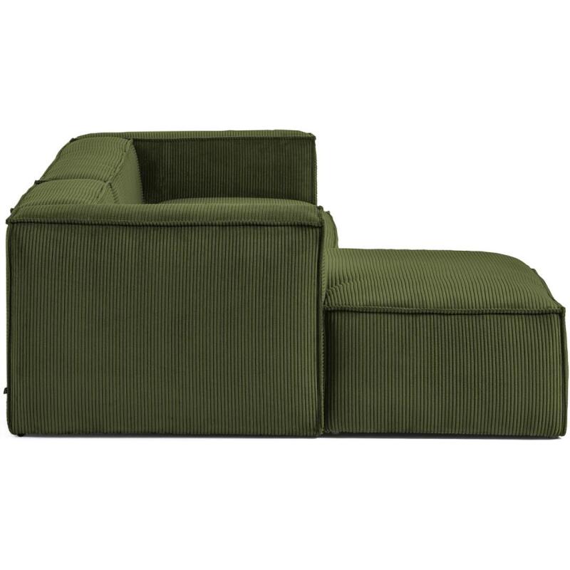 Canapé Blok 3 places vert méridienne à gauche 300 cm