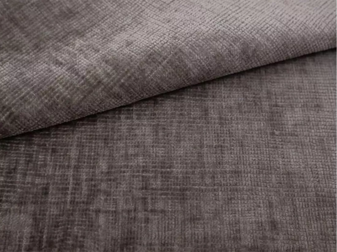 Canapé d'angle droit en tissu et velours gris NIVORIA