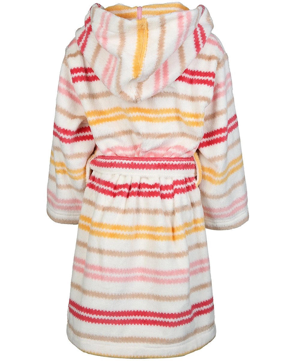 Bademantel STRIPES in white pebble