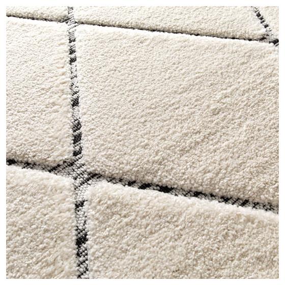 Tapis de salon graphique en relief - louisa - crème et noir - 200 x 290 cm