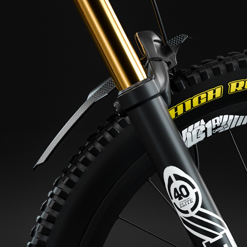 (2-tlg. Set) Fahrrad Schutzblech Velo Radschutz für Vorder- und Hinterrad im Carbon Look - Schwarz