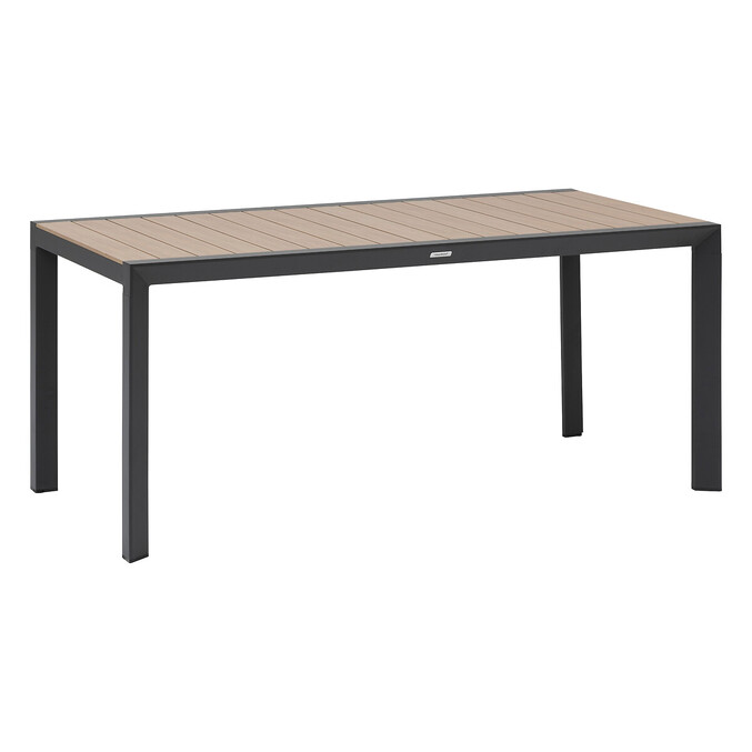 Ensemble table de jardin ÉVASION + 6 chaises empilables ESSENTIA Graphite