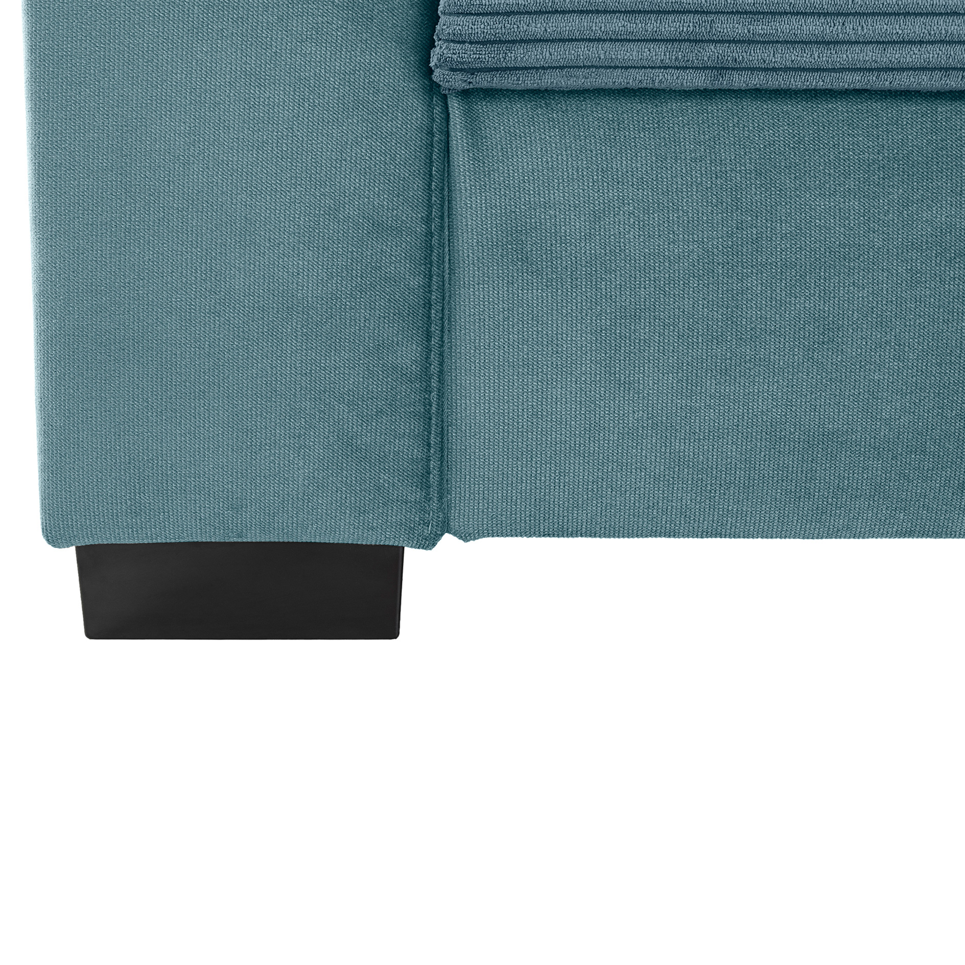 Ecksofa - mint - Cord - Ottomane rechts