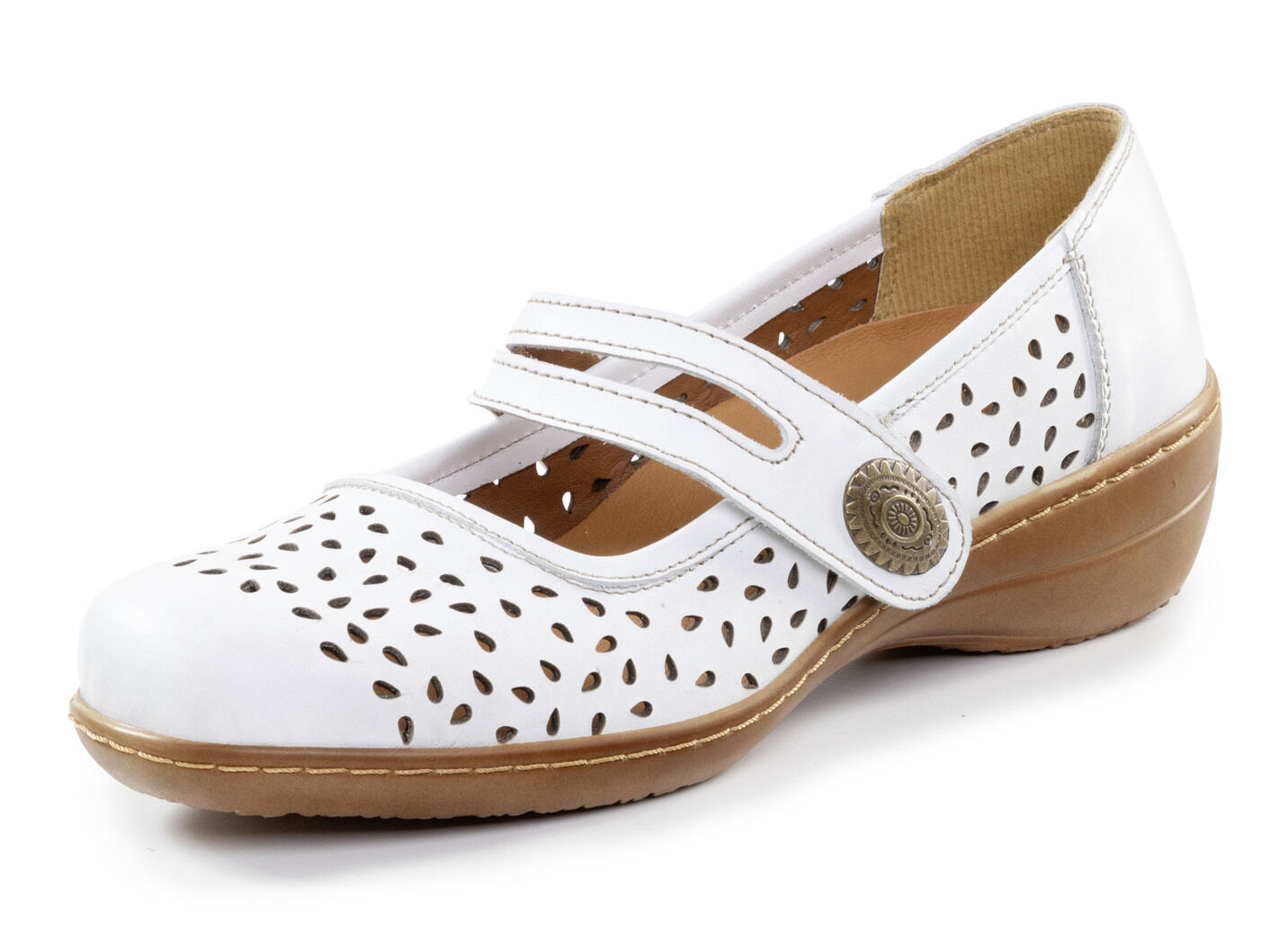 ELENA EDEN, sommerliche Damen-Spangenschuhe, Weite H, mit herausnehmbarem Fussbett