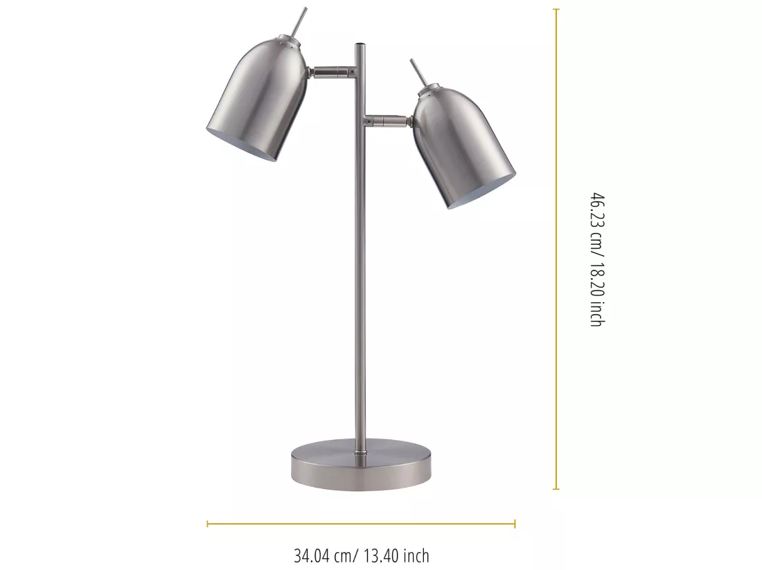 Lampe de chevet bureau à LED chic éclairage moderne chrome Teamson Home