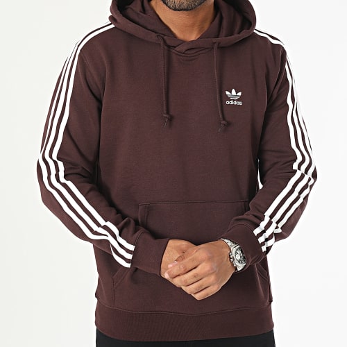 Sweat Capuche A Bandes 3 Stripes II5768 Marron