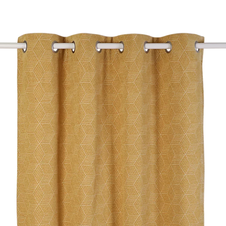 Rideau occultant polyester Opale l.140 x H.260 cm jaune
