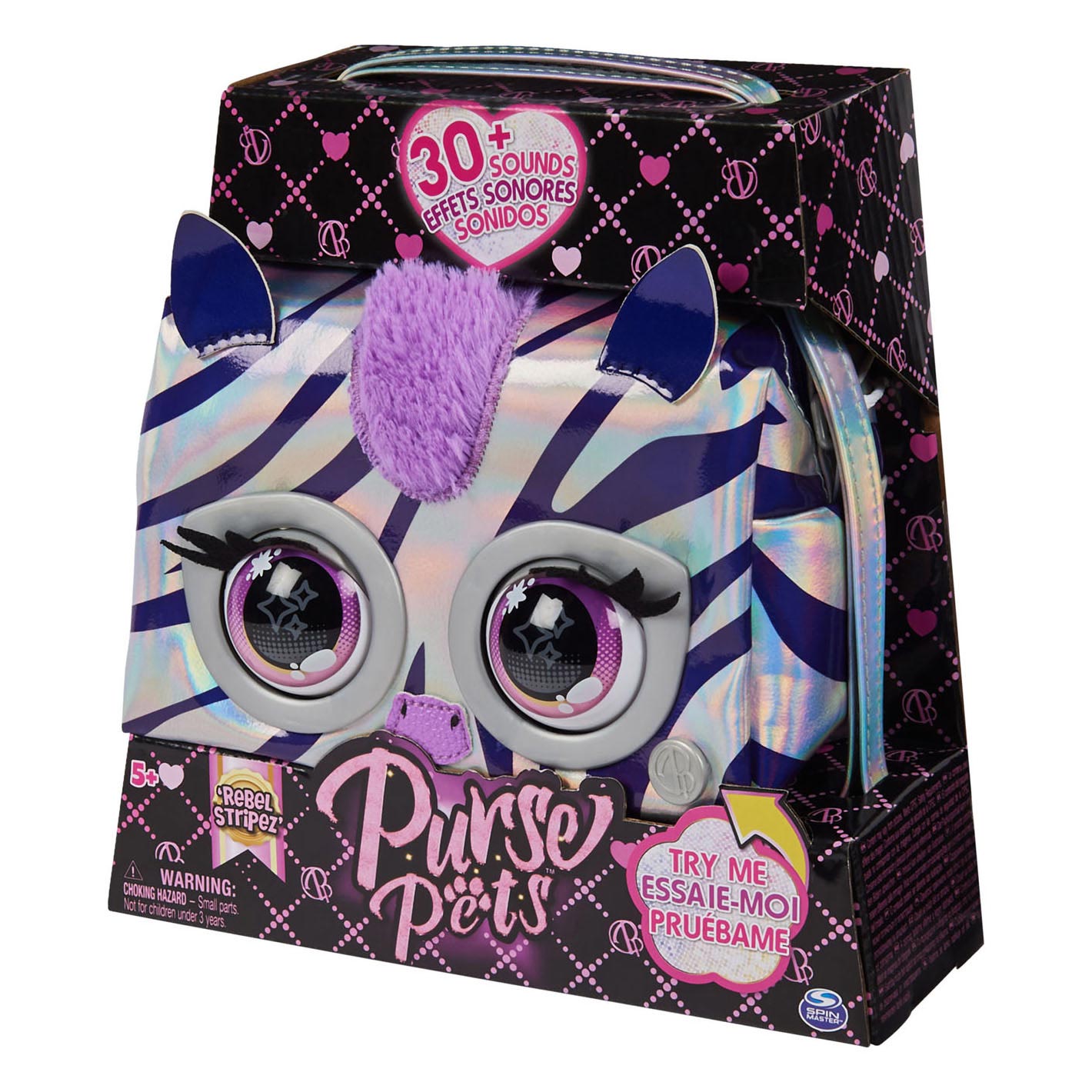 Purse Pets - Metallic Magic - Rebel Stripez (Zebra)