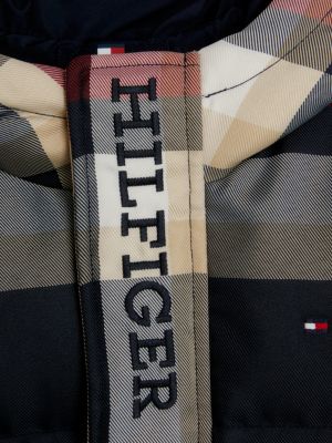 Jaqueta puffer xadrez listrada global