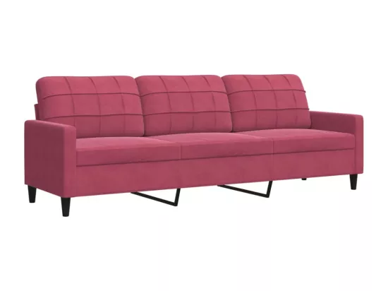 Canapé à 3 places Rouge bordeaux 210 cm Velours