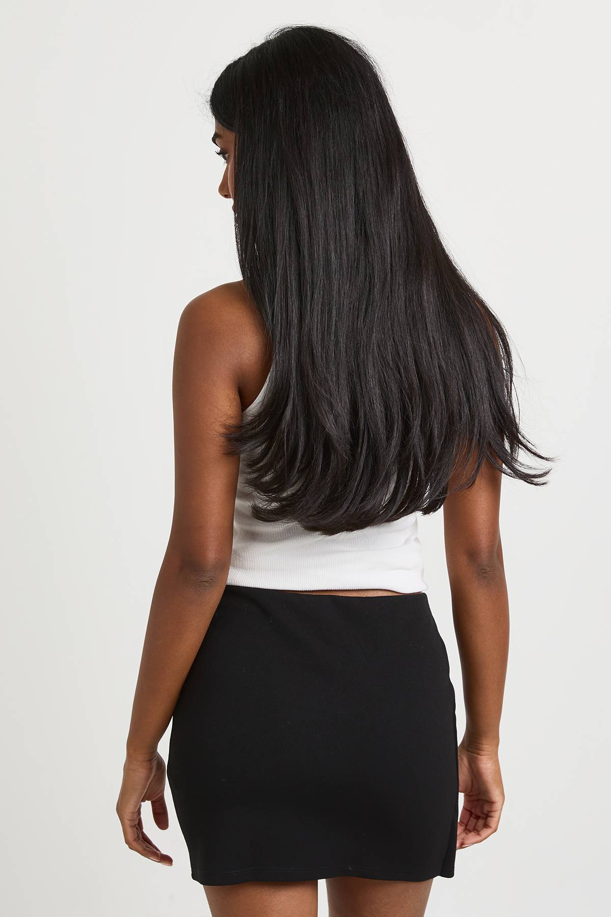 boohoo Crepe Wrap Front Mini Skirt