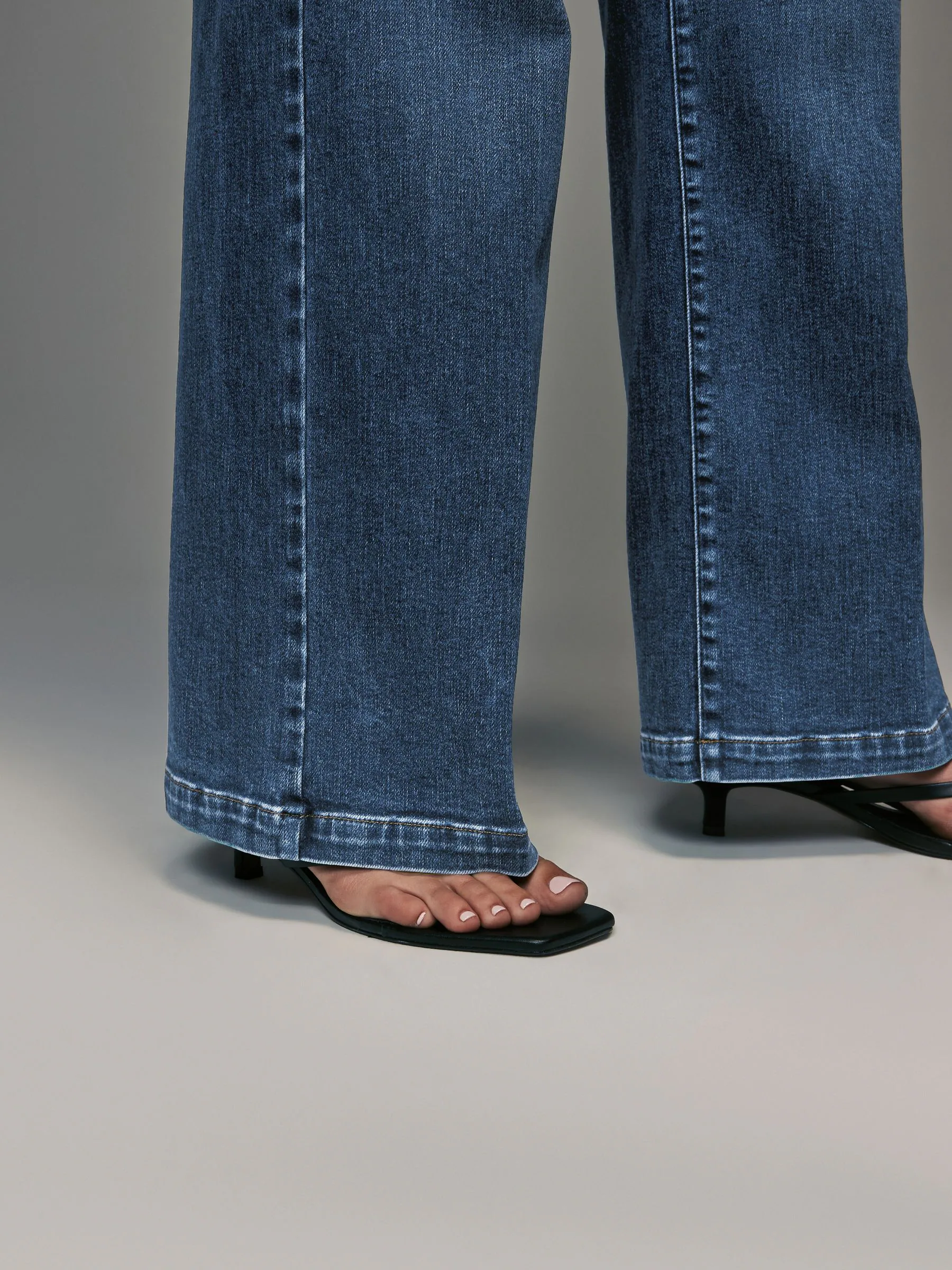 Donkerblauw - Jeans met wijde pijpen