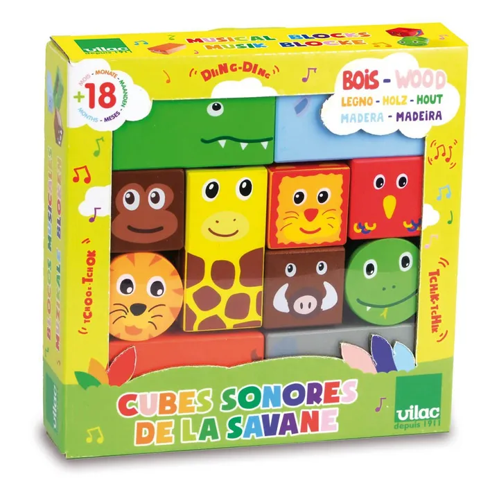 Vilac Cubes sonores Animaux de la savane