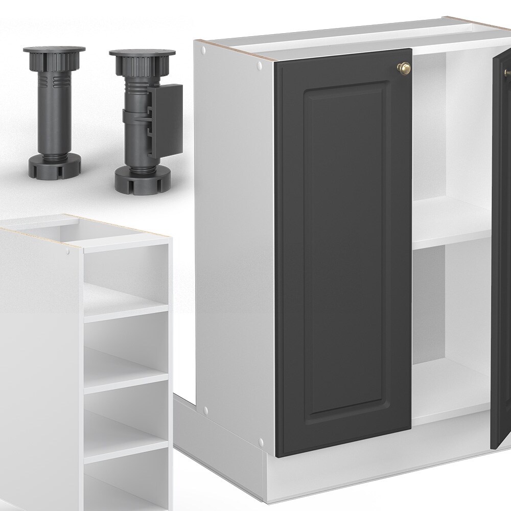Vicco Kücheninsel Küchenblock Einbauküche Fame-Line Landhaus Weiß 90 cm Küchen Schränke Regalunterschrank Küchenunterschrank Regalinselunterschrank Softclose-Scharnier Küchenmöbel