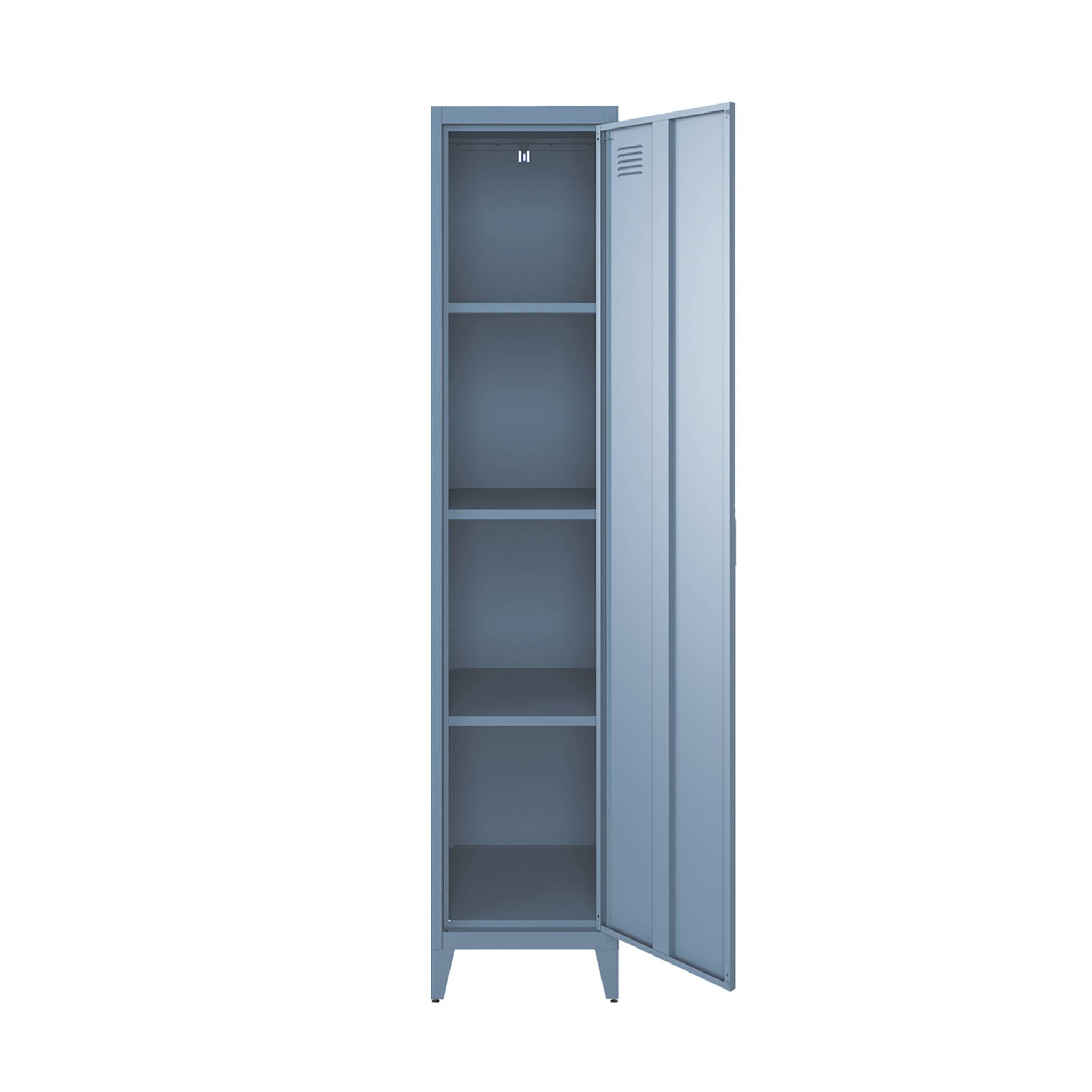 sweeek - IndustriÃ«le metalen kast 4 vakken 1 deur