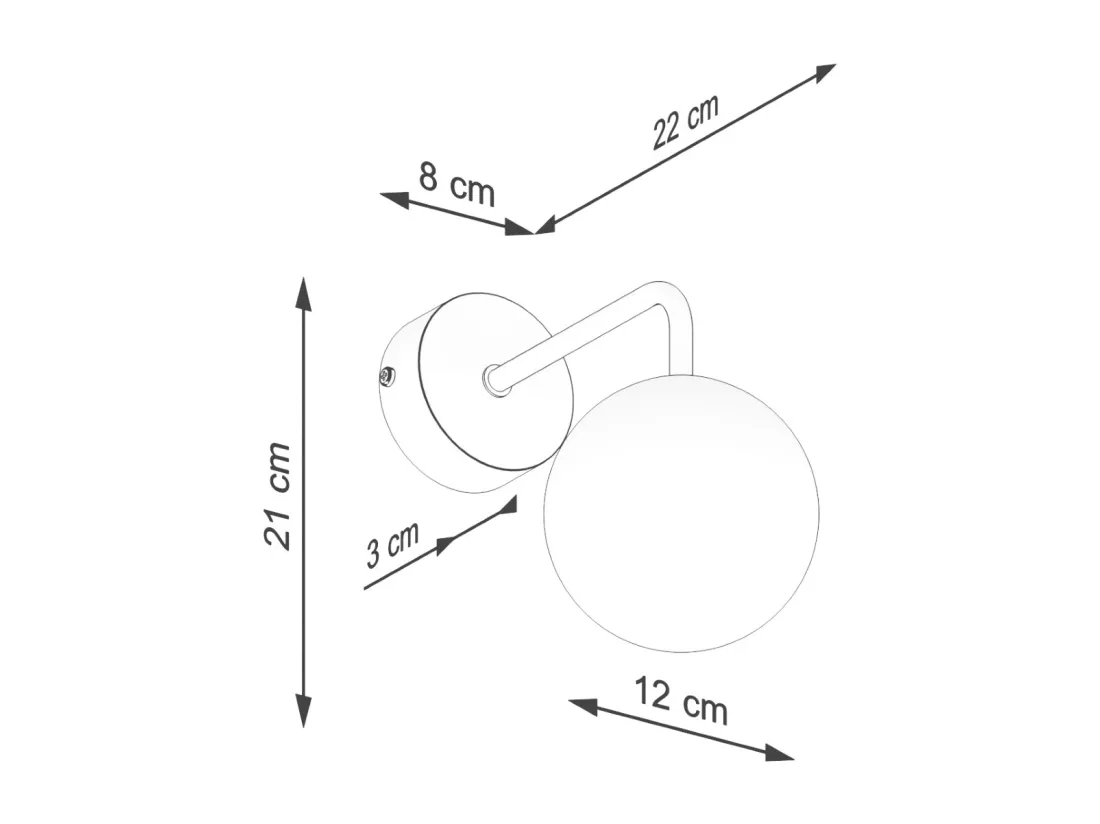 Applique Astral minimaliste en acier/verre - 1 sources lumineuses - L.10 x H.21 cm - blanc