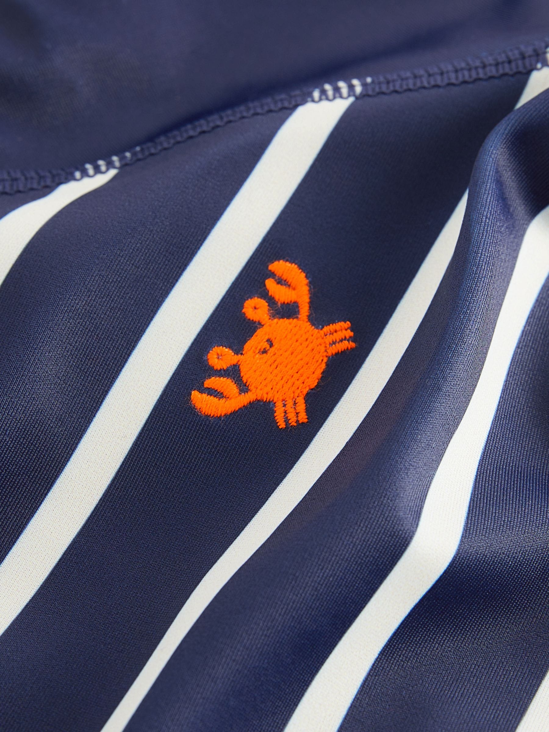 Marineblauw gestreept - Zonbeschermend onesie (3 mnd-7 jr)
