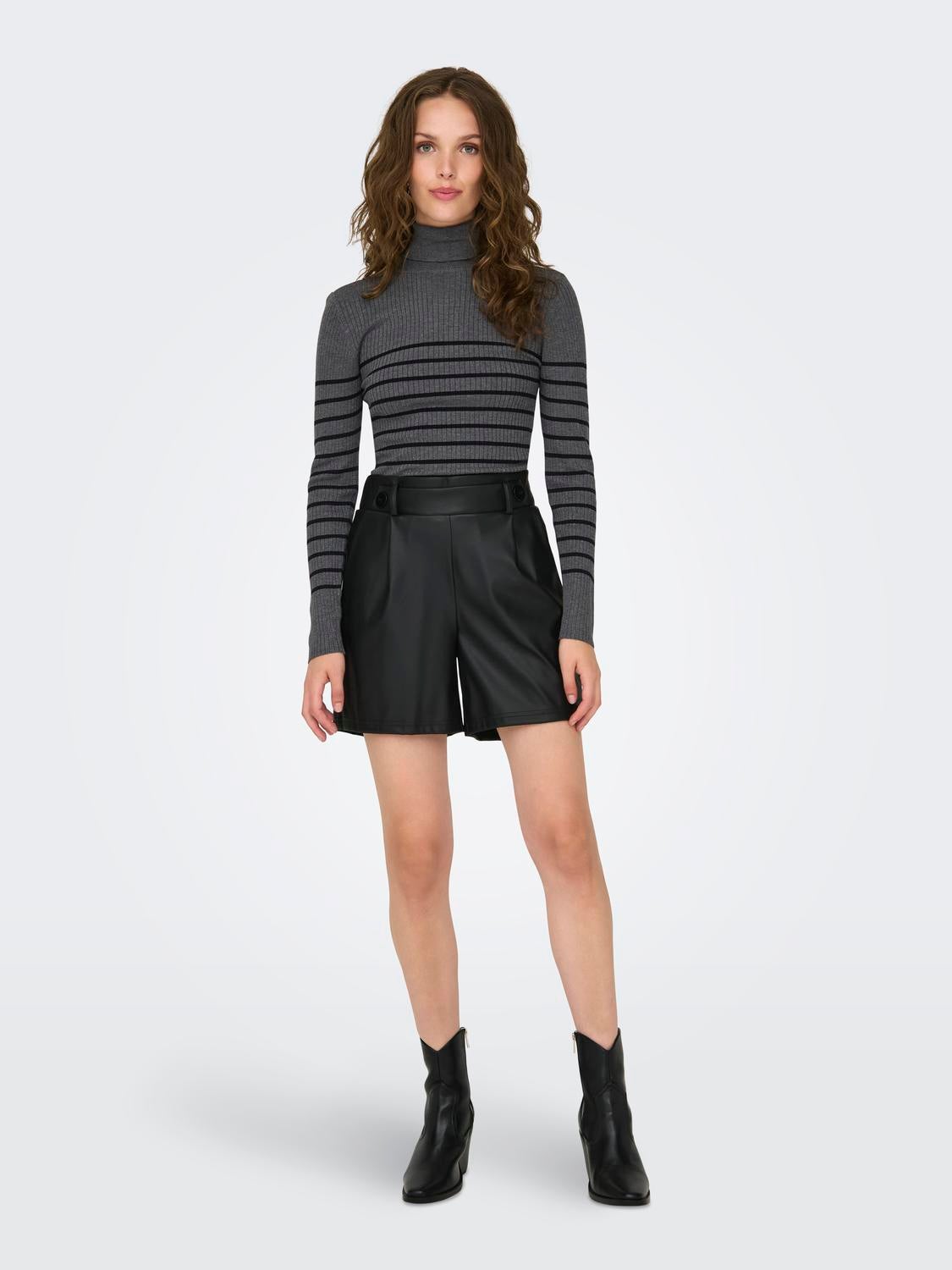 JDYPLUM Strickpullover Dark Grey Melange