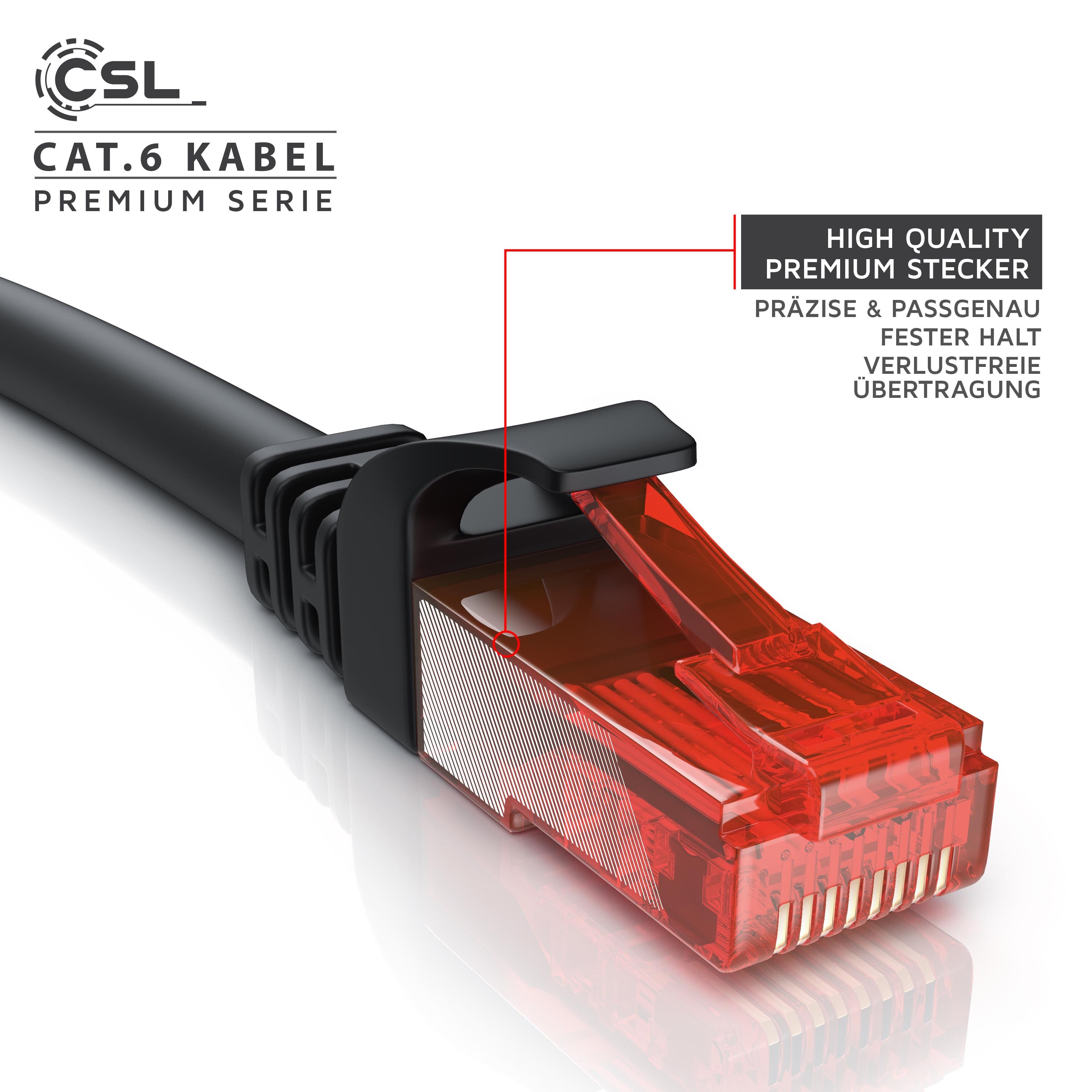 CSL 10x Cat 6 Gigabit Ethernet LAN Kabel - mehrfach geschirmt - UTP Gigabit - 1000 Mbit/s - Patchkabel - Netzwerkkabel - 0,5m