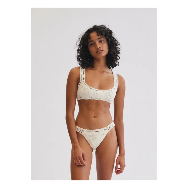 She Made Me Haut de Maillot Essential Crop Crochet | Naturel