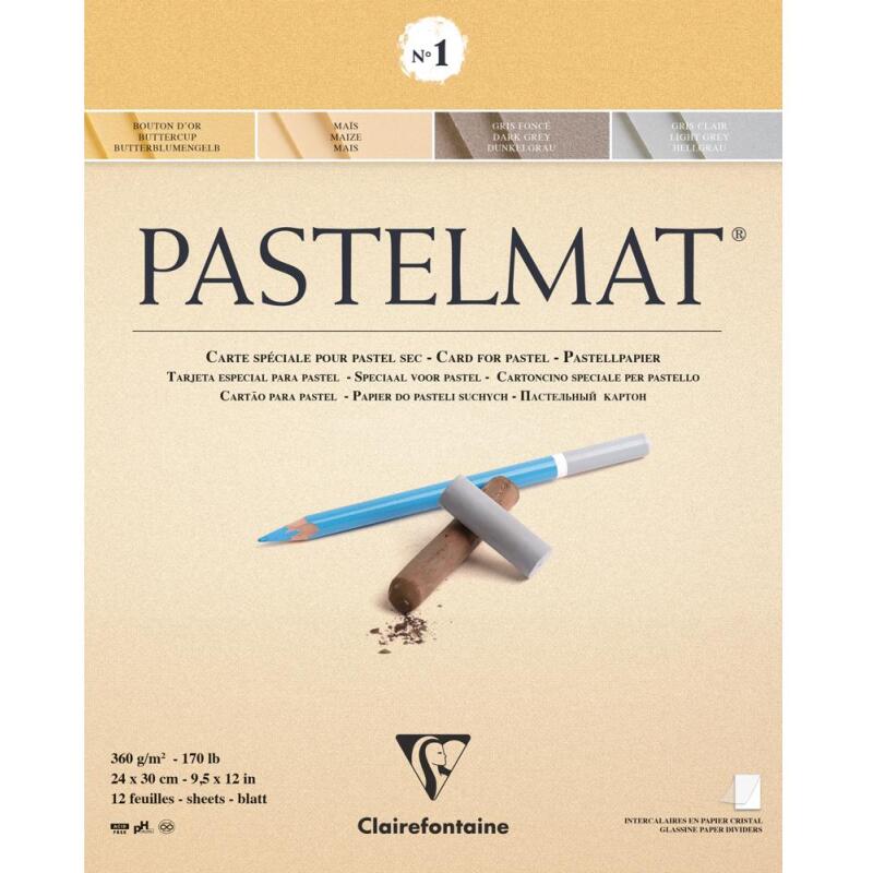 Pastelmat bloc collé 12F 24x30cm 360g
