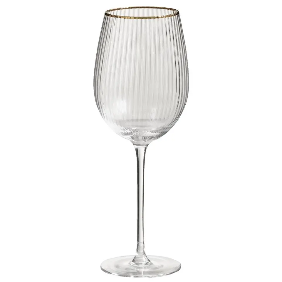 Wijnglazen Camille - transparant/goudkleur - 570 ml - 2 stuks