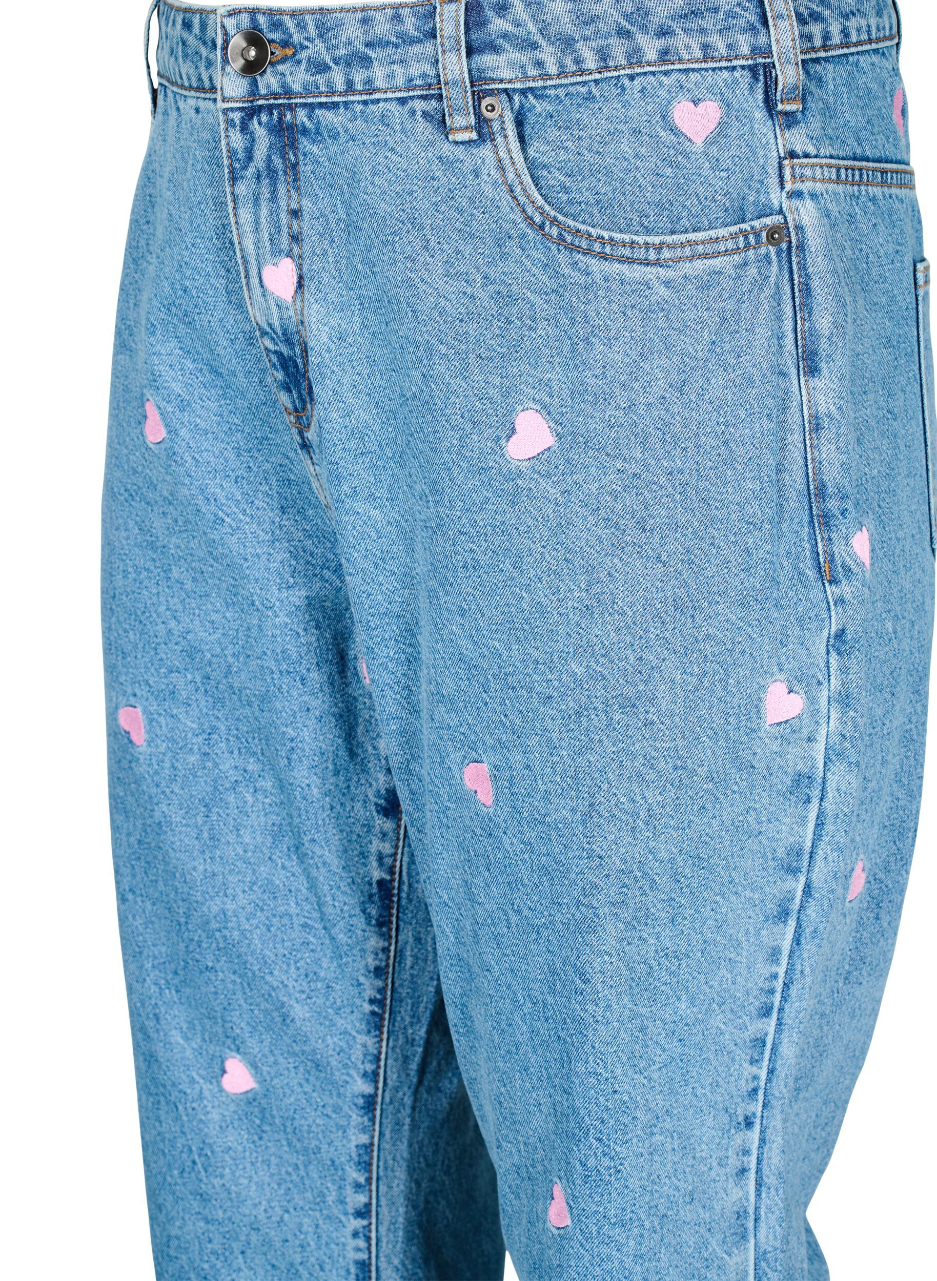 Højtaljede Gemma jeans med hjerter