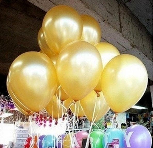 12-Pack Ballonger - Svart, guld & silver - Nyår