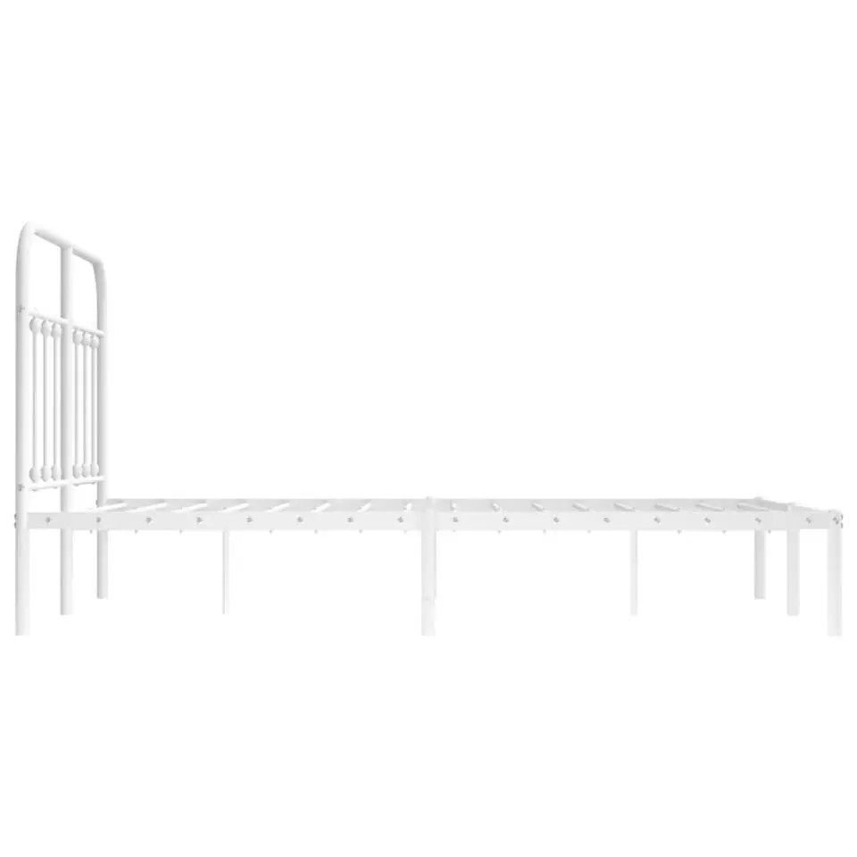 vidaXL - Bed frame met hoofdbord - Wit - Metaal - 120x200 cm