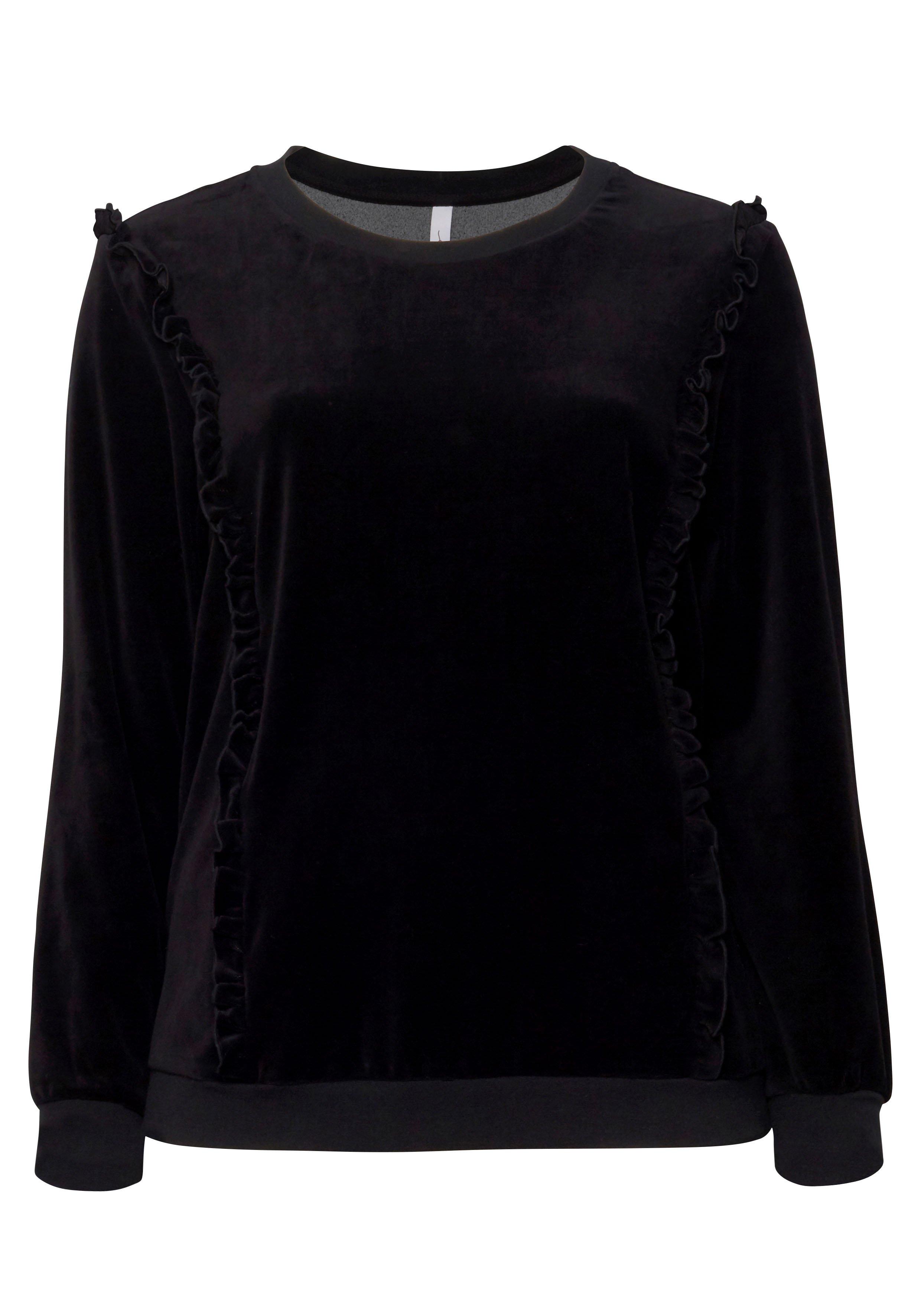 Sweatshirt mit Rüschen, in Nickiqualität