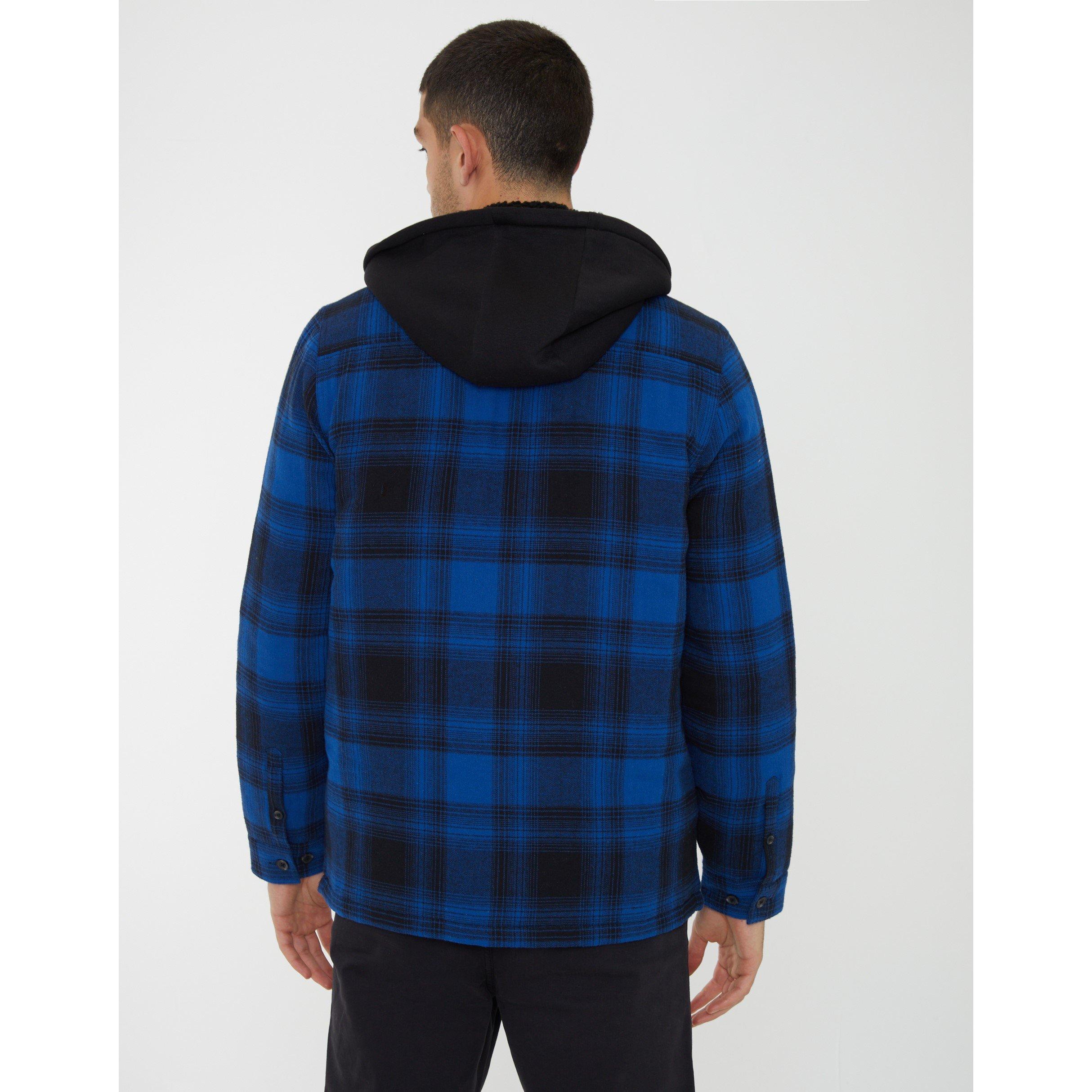 Threadbare TB Hooded Checked Shacket Mens
