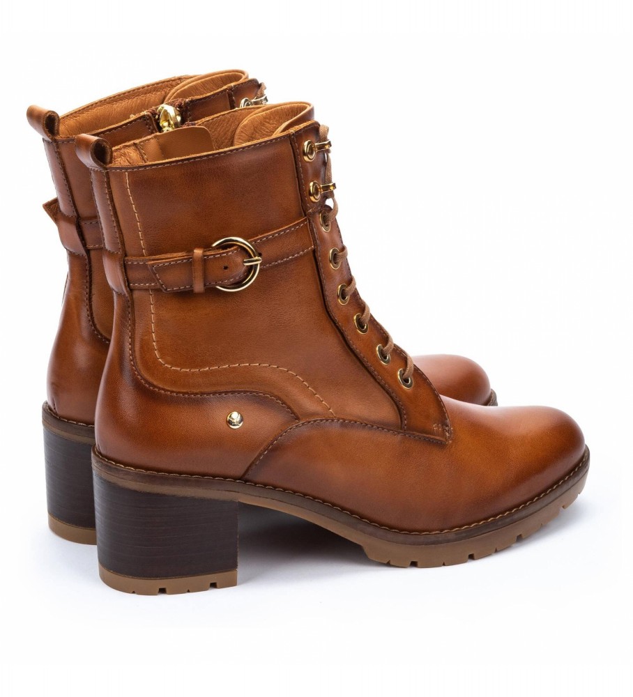 Botas de cano curto Pikolinos Llanes em couro marrom - Altura do salto: 6 cm -