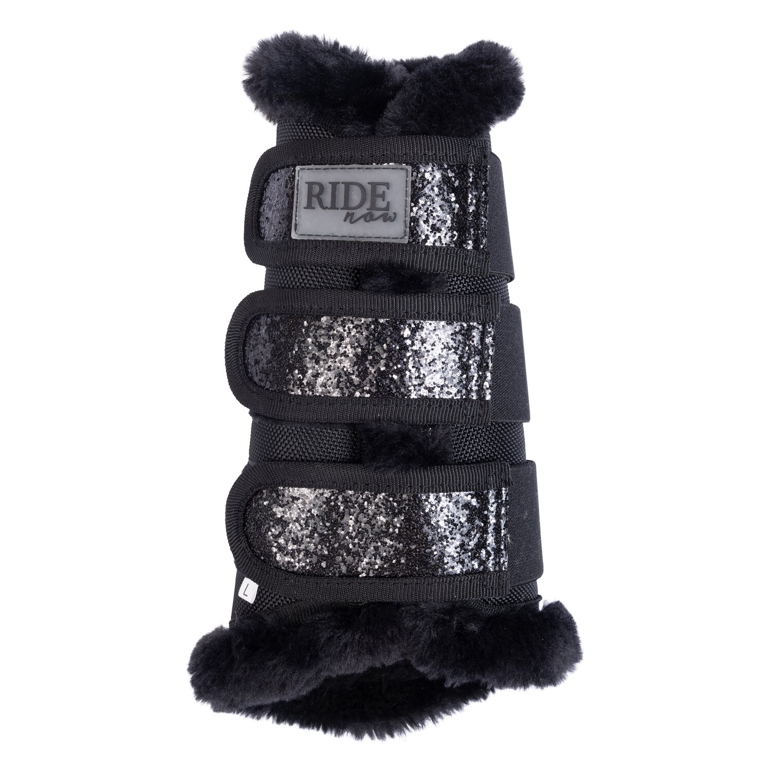 RIDE now Gamaschen FauxFur Glitzer - schwarz glitzer