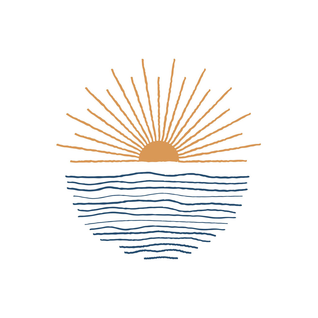 Sticker adhésif mural soleil mer 35x34cm