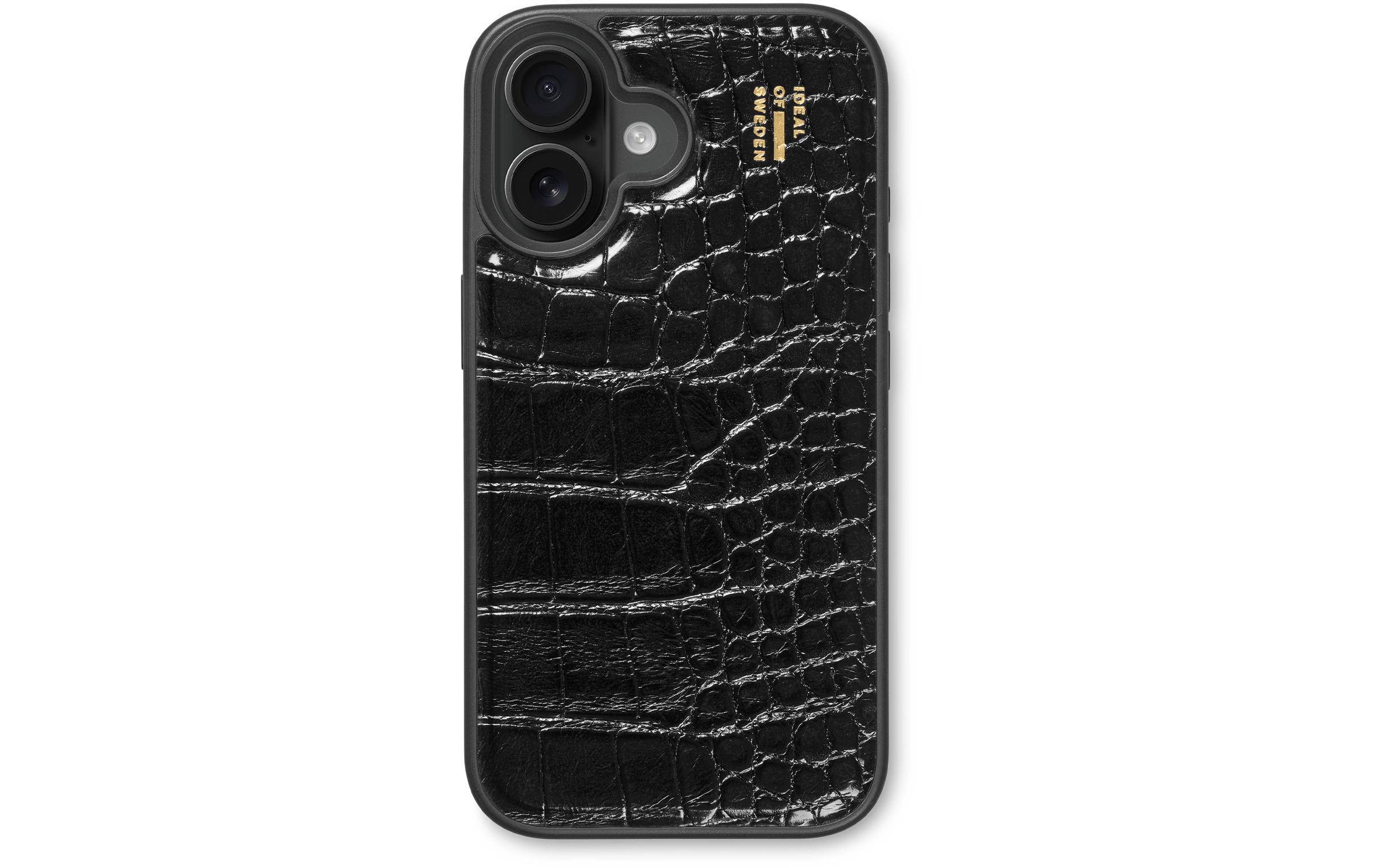 Back Cover Croco iPhone 16 SchwarzBackcover für das Apple iPhone 16