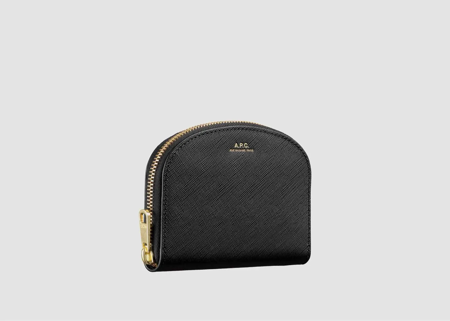 Porte-monnaie Compact Demi Lune en cuir de veau embossé A.P.C.