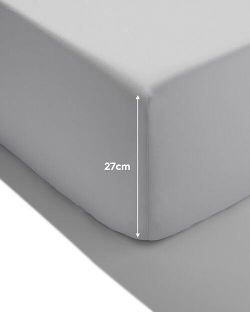drap-housse percale 140x200 gris clair