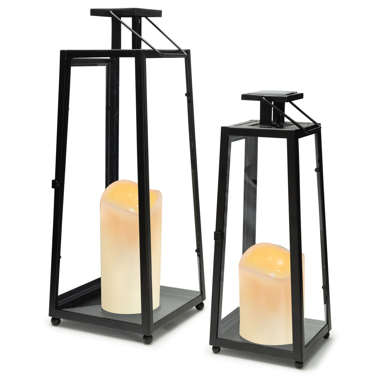 Pratik Garden 2 Lanternes solaires LED pyramide noires