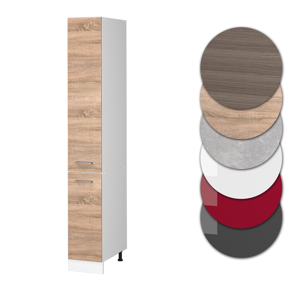 Vicco Apothekerhochschrank Küchenschrank Küchenzeile R-Line 30 cm Weiß Sonoma