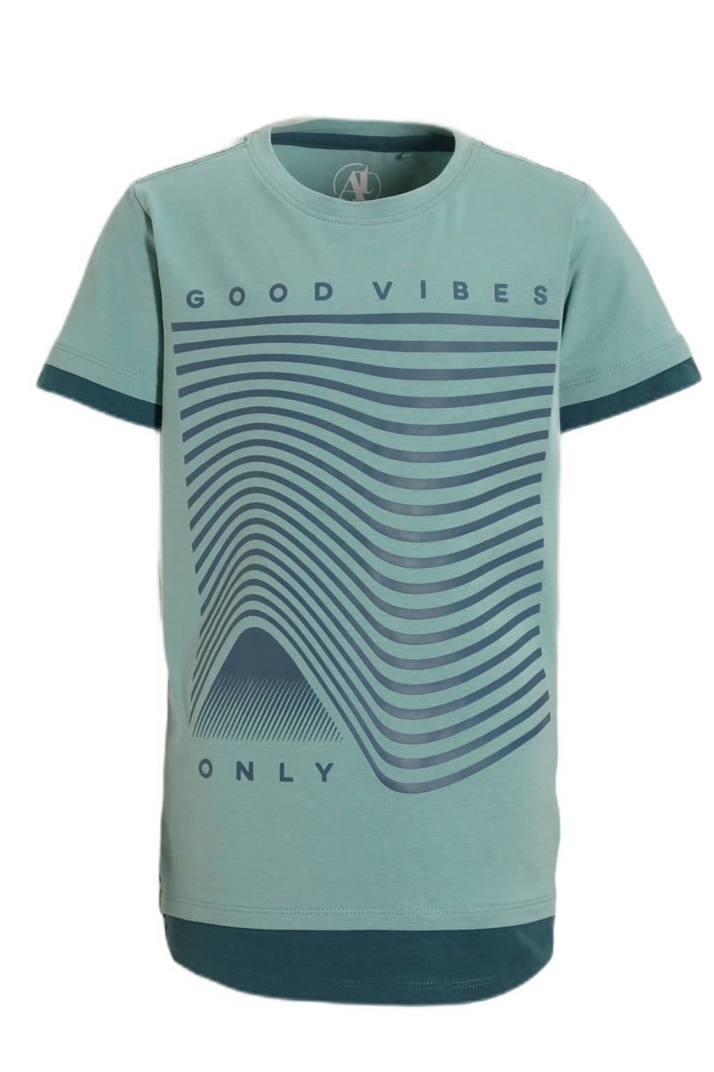 anytime T-shirt Pietro met printopdruk mint