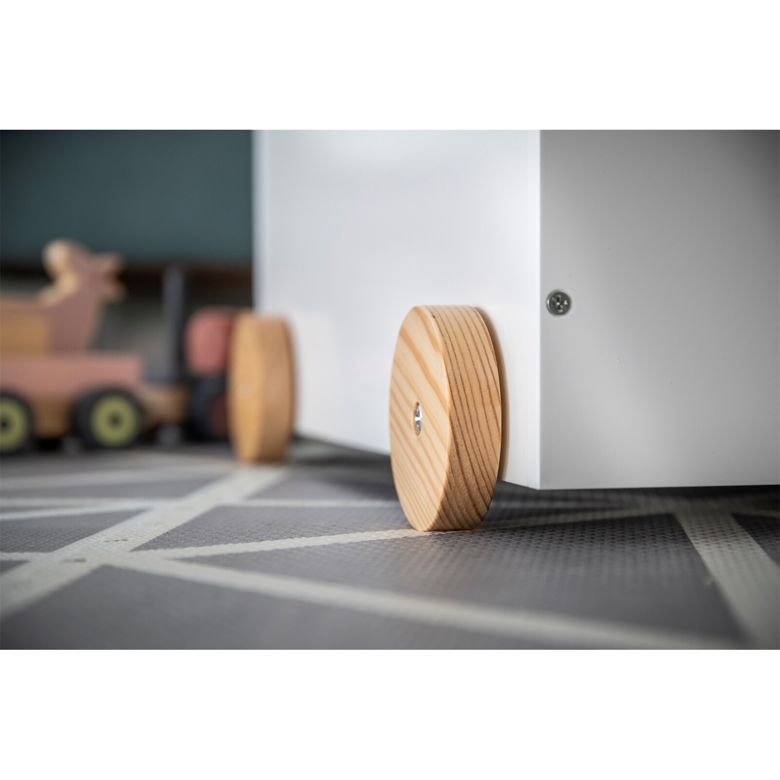 HTI-Living Spielzeugkiste Holz weiß auf Rollen